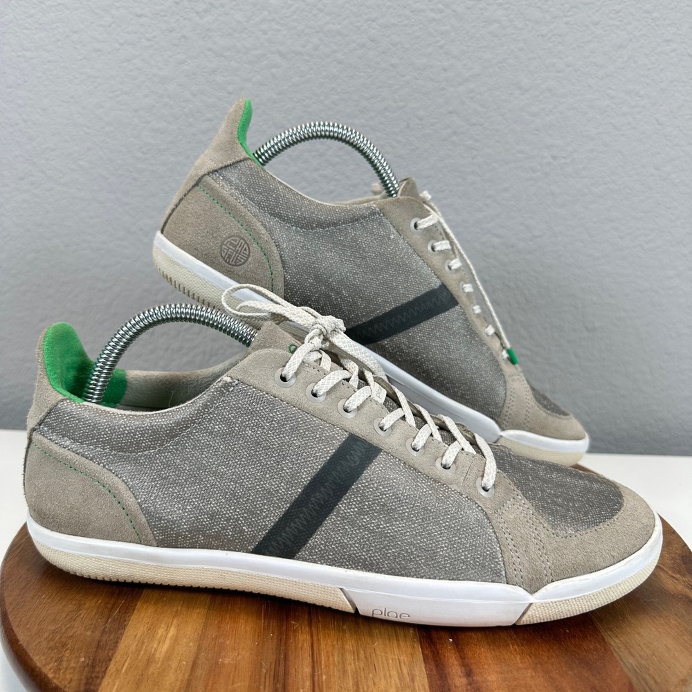 Plae Prospect Sneakers Gray Suede Canvas Lace Up Men 9 Womens 10.5 553010-050